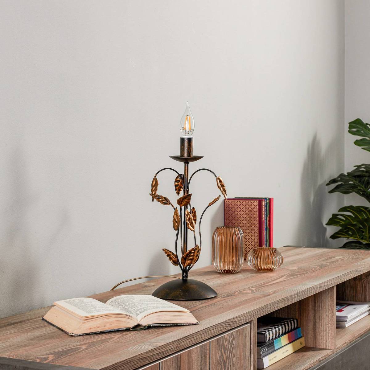 ONLI Collana metalen tafellamp 1-lamp Bronz