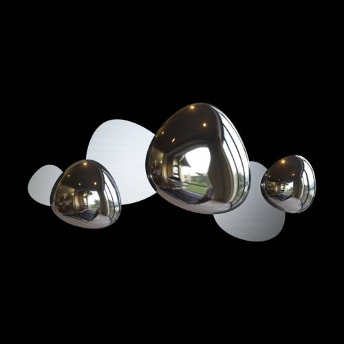 Maytoni Jack-stone LED wandlamp, 79 cm, nikkel