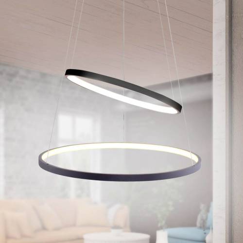 JUST LIGHT. Circle LED hanglamp, antraciet, 2-lamps uitvoering