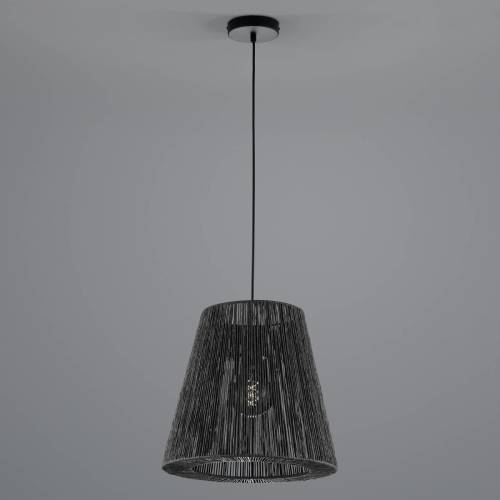 HELL Rope hanglamp van papier, zwart, Ø 38cm