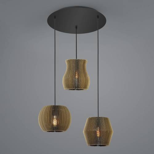 HELL Layer hanglamp van karton 3-lamps rondel