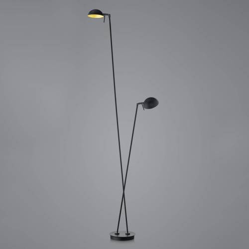 HELL LED vloerlamp Samy 2-lamps 180cm zwart/goud