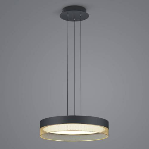 HELL Mesh LED hanglamp, Ø 45 cm, zwart/goud