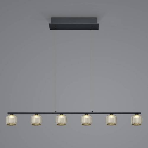 HELL Loft LED hanglamp met rookglas, 6-lamps