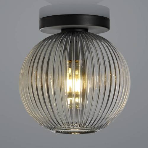 HELL Plafondlamp met rookglas, 1-lamp, rond