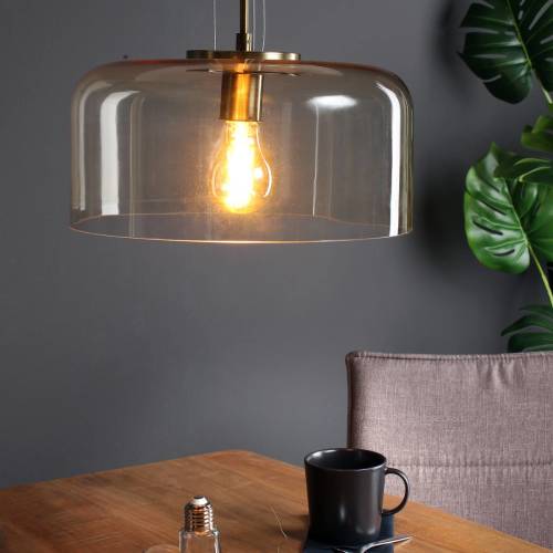 ECO-Light Hanglamp Gibus S30 met glazen kap amber