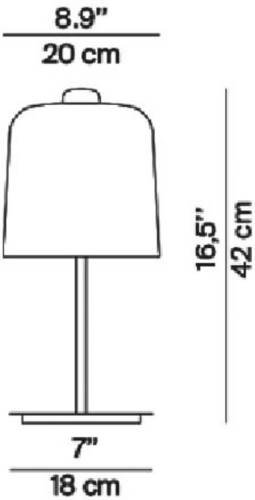 Luceplan Zile tafellamp duifgrijs, hoogte 42 cm