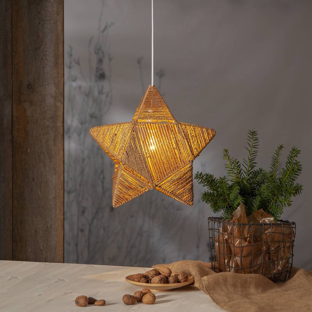 STAR TRADING Decoratie ster Rappe van papieren koorden, hangend