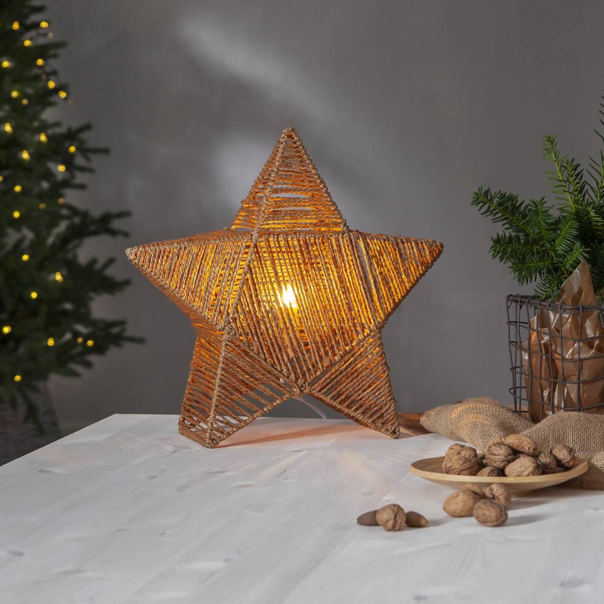 STAR TRADING Decoratie ster Rappe van papieren koorden, staand