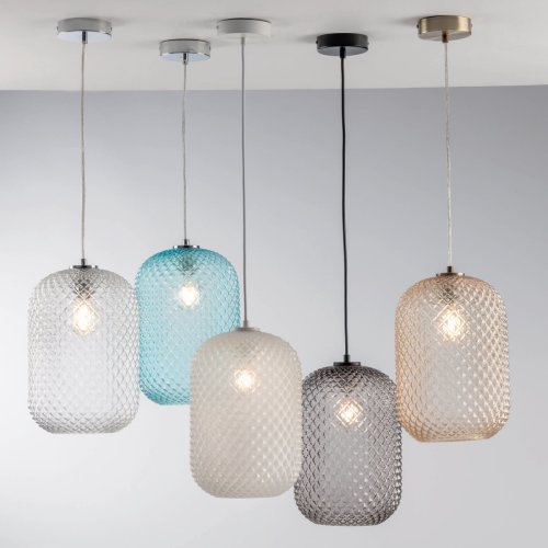 ECO-Light Hanglamp Ashford S15 met glazen kap wit