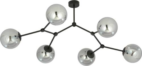 EMIBIG LIGHTING Plafondlamp Space, zwart/grafiet, 6-lamps