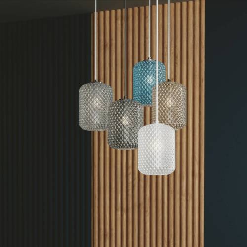 ECO-Light Hanglamp Ashford S15 met glazen kap grijs