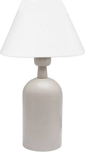 PR Home Riley tafellamp, stoffen kap, beige/wit