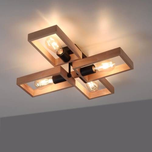 JUST LIGHT. Frame plafondlamp van hout, 4-lamps