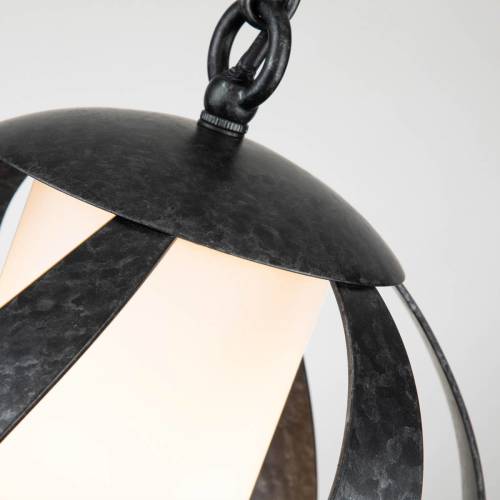 Quintiesse Hanglamp Blacksmith zwart/wit 1-lamp Ø25,4