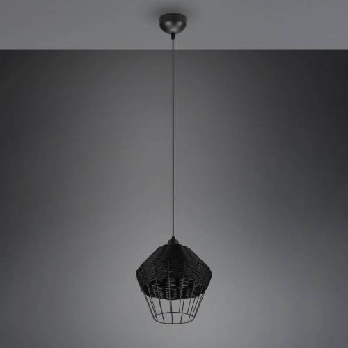 Reality Leuchten Borka hanglamp, 1-lamp, Ø 30 cm, zwart