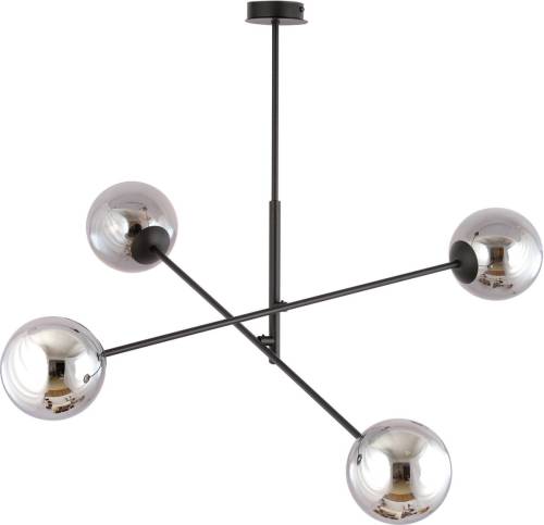 EMIBIG LIGHTING Plafondlamp Lineair, zwart/grafiet, 4-lamps