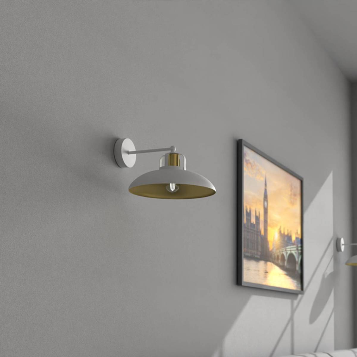 Eko-Light Wandlamp Felix, wit/goud
