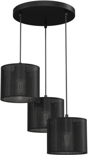 Luminex Hanglamp Jovin, 3-lamps, rondel, zwart