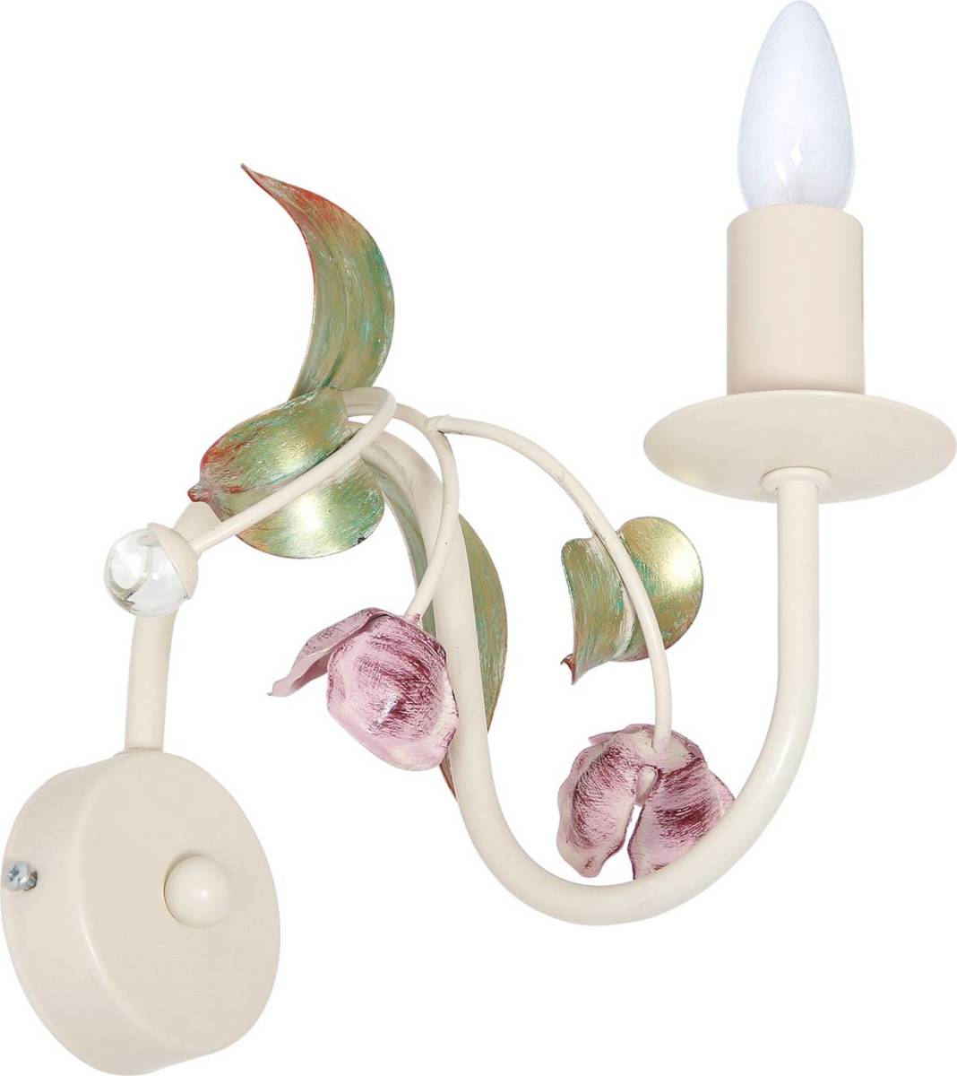 Luminex Wandlamp ROSE met Floral decor, 23 cm hoog