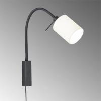 Fischer & Honsel Wandlamp Maui met flexibele arm, stoffen kap wit