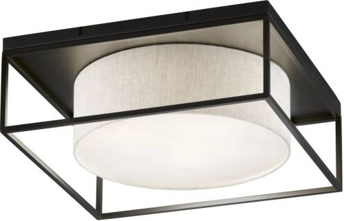 Fischer & Honsel Plafondlamp Carre 60x60cm stoffen kap wit