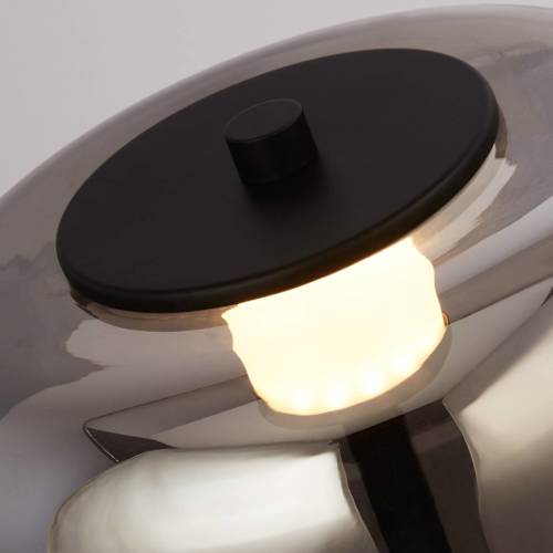 Searchlight LED tafellamp Frisbee met glazen kap
