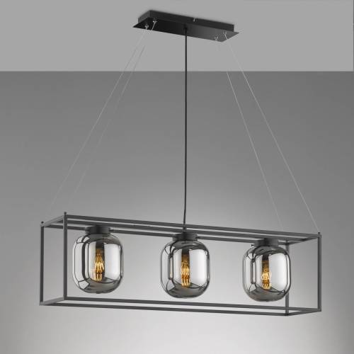 Fischer & Honsel Hanglamp Regi met kapframe, 3-lamps