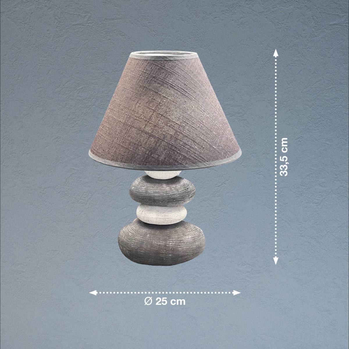 FH LIGHTING Tafellamp Bella, hoogte 33,5 cm, grijs/wit