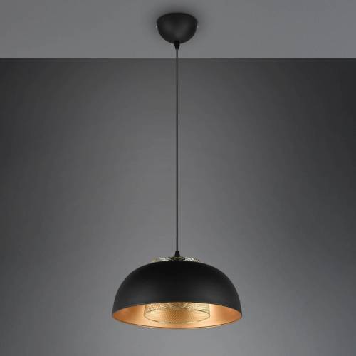 Reality Leuchten Punch hanglamp zwart/goud 1-lamp Ø 35 cm