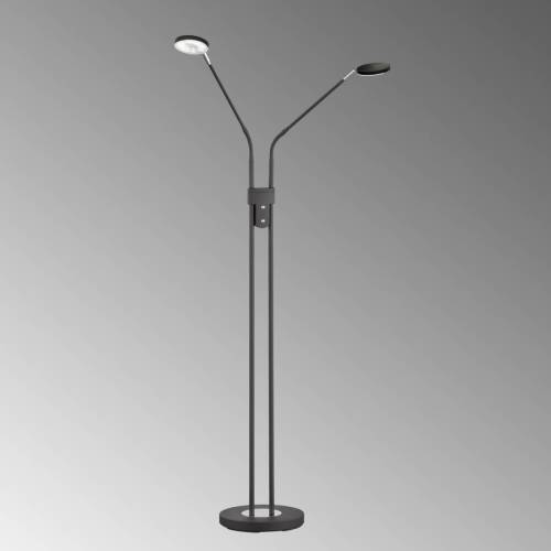 FH LIGHTING LED vloerlamp Lunia, 2-lamps, zandzwart