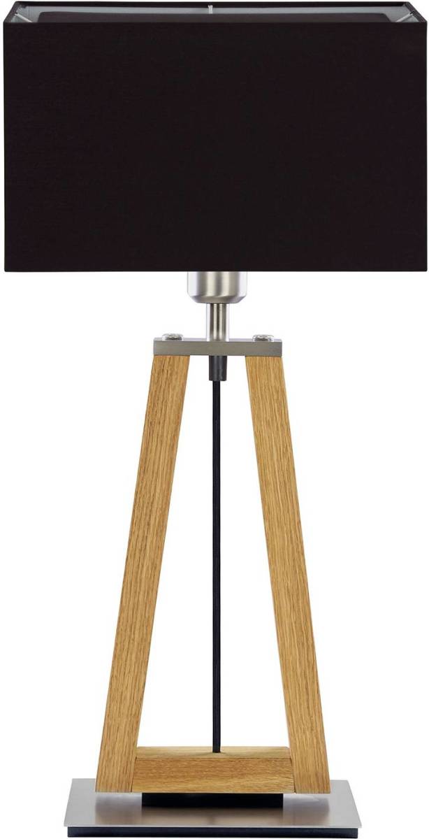 HerzBlut Bi Bob tafellamp, geolied eiken/zwart