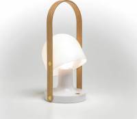 Marset FollowMe LED accu-tafellamp, wit-eiken