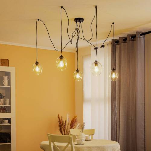 EMIBIG LIGHTING Hanglamp Starla, decentraal, 5-lamps, helder