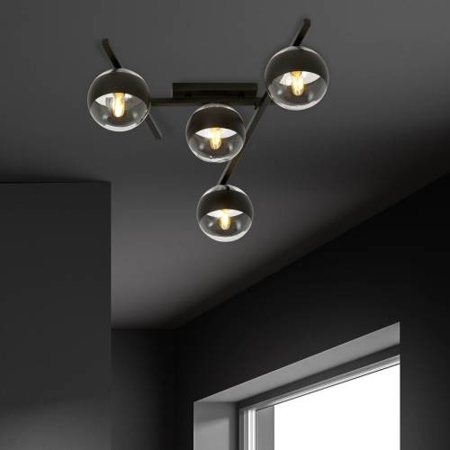 EMIBIG LIGHTING Smart plafondlamp, zwart/helder, 4-lamps