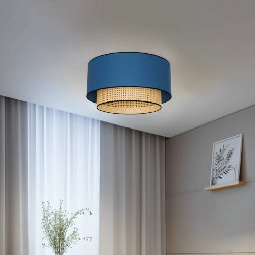 Duolla Plafondlamp Big Boho, rotan, beige/jeans