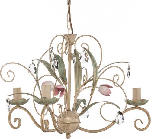 Luminex Florina kroonluchter met Floral decor, 3-lamps