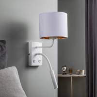 Luminex Wandlamp Soho, cilindervormig, leeslampje wit/goud