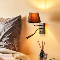 Luminex Wandlamp Soho, conisch, leeslampje zwart/goud