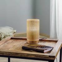 BRITOP Tafellamp Canvas, eikenhout, rond, beige