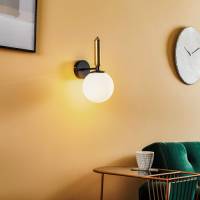 Luminex Wandlamp Nalo, zwart/messing