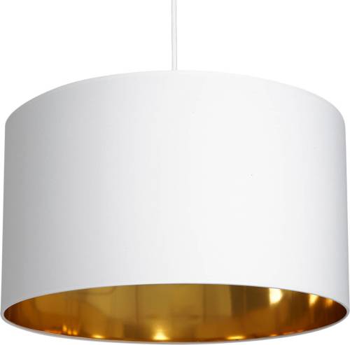 Luminex Hanglamp Soho cilindrisch 1-lamp Ø 40cm wit/goud