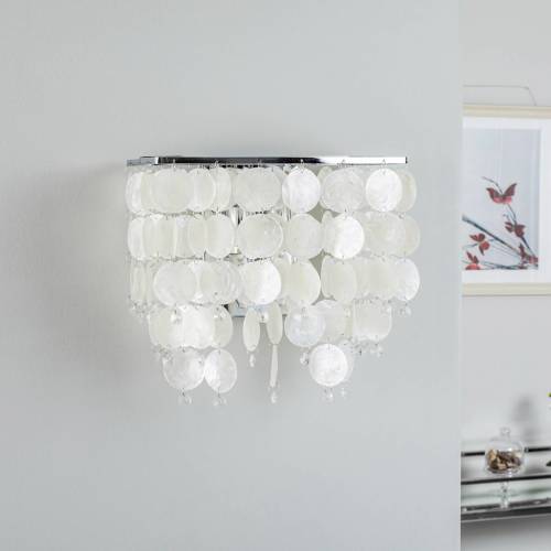 ONLI Makani wandlamp, chroom, met schelpdecor