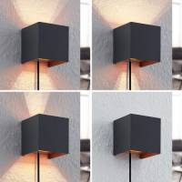 Arcchio wandlamp Zuzana, hoekig, zwart, met stekker