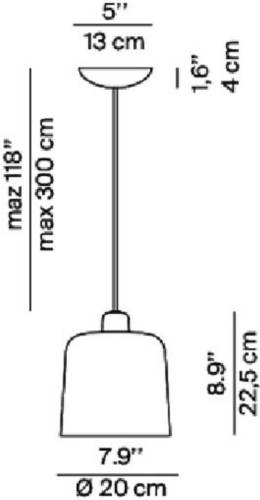 Luceplan Zile hanglamp duifgrijs mat, Ø 20cm