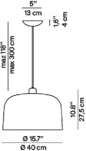 Luceplan Zile hanglamp duifgrijs mat, Ø 40cm