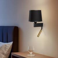 Nowodvorski Lighting Chillin wandlamp met leeslampje, zwart/goud