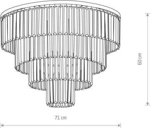 Nowodvorski Lighting Cristal plafondlamp, transparant/zwart, Ø 71cm