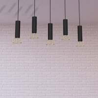 EULUNA Hanglamp Danjel 5-lamps zwart/goud