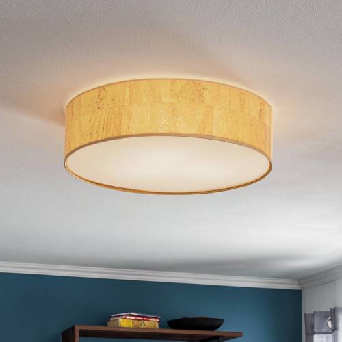 Eko-Light Plafondlamp Leano bruin rond van kurk